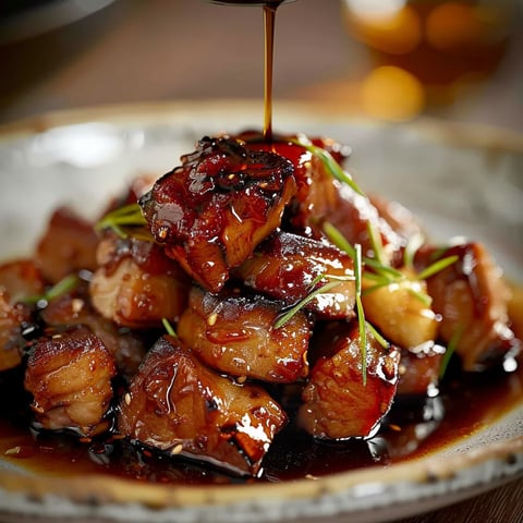 Porc caramélisé tendre sauce soja