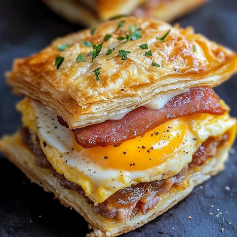 Bacon et fromage sur pâte feuilletée