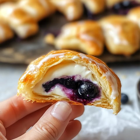 Dégustez de délicieux croissants fourrés à la myrtille et au fromage