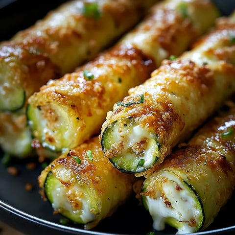 Délicieux rouleaux aux courgettes