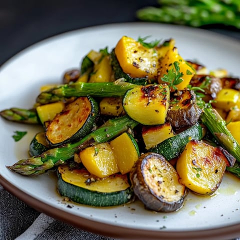 Asperges courgettes squash dorées